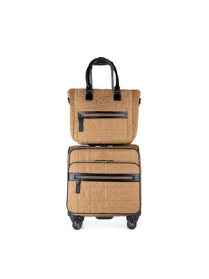 Set De Viaje Chico De Cabina Porta Laptop Color Camel