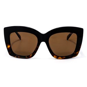 Lente Solar Forma Mariposa Con Armazón De Acetato Color Havana