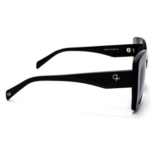 Lente Solar Forma Mariposa Con Armazón De Acetato Color Negro