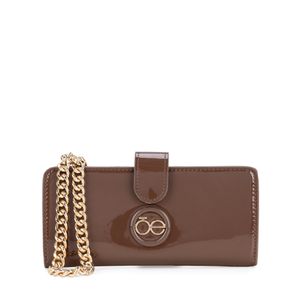 Cartera Hibrida Grande Acabado Glossy Color Café