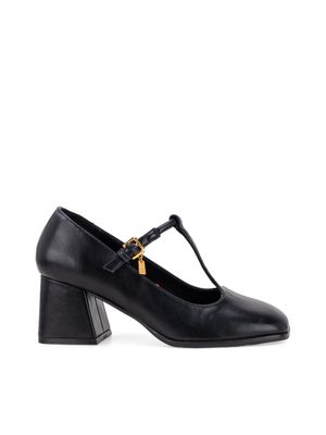 Zapatilla Atemporal Con Diseño De Punta Cuadrada Color Negro