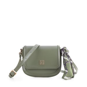 Bolsa Crossbody Chica Con Mascada Color Petroleo