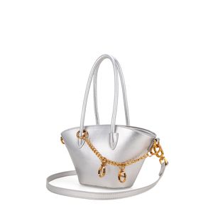 Bolsa Tote Chica Con Pouch Color Plata
