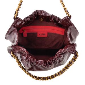 Bolsa Hobo Maxi Con Herraje De Monograma Color Tinto