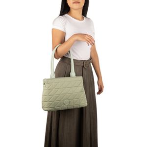 Bolsa Satchel Mediana Con Rubber Color Menta