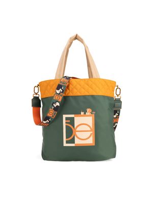 Bolsa Tote Maxi Diseño Icónico Oe X Mafalda Verde Doble Función Pañalera