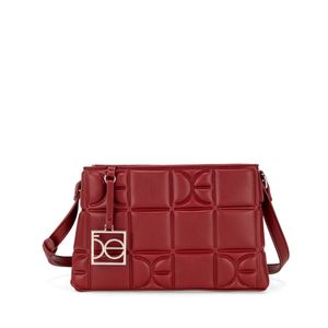 Bolsa Crossbody Chico Con Herraje De Monograma Color Rojo