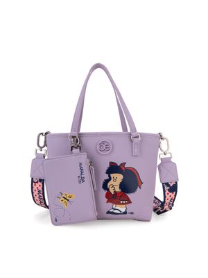 Bolsa Tote Mediana Oe X Mafalda Color Lila