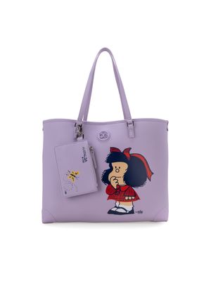 Bolsa Tote Grande Oe X Mafalda Color Lila