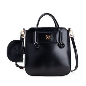 Bolsa Tote Mediana Con Monedero Color Negro