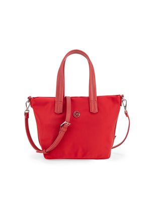 Bolsa Tote Chica Con Herraje De Monograma Color Rojo