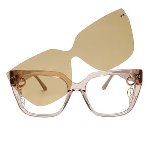 Lente Oftálmico Forma Cat Eye Con Armazón De Acetato Color Rosa