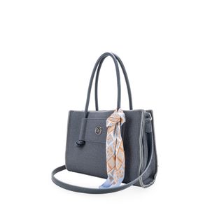 Bolsa Satchel Chica Con Mascada Color Azul