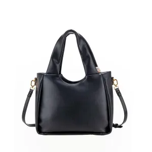 Bolsa Tote Mediano Con Mascada Multiusos Color Negro