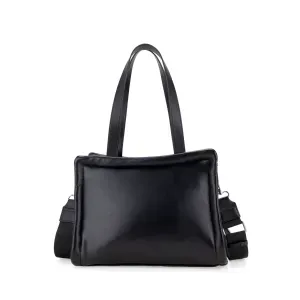 Bolsa Tote Mediana Acolchonada Color Negro