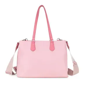 Bolsa Satchel Grande Con Monedero Desprendible Color Rosa